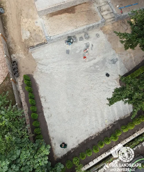 Landscape Design, Tiered Paver Patio & Turf in Shoreline 